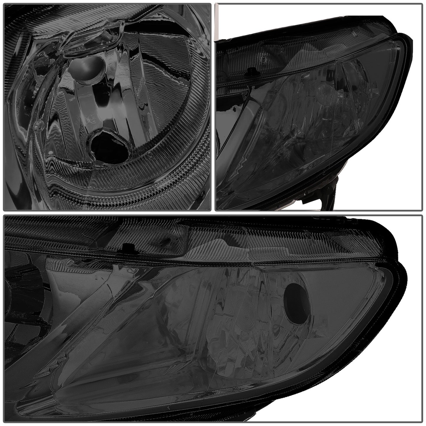 FAROS 06-09 HONDA CIVIC 4-DOOR - 9006 LOW BEAM / 9005 HIGH BEAM - SMOKE HOUSING / CLEAR CORNER