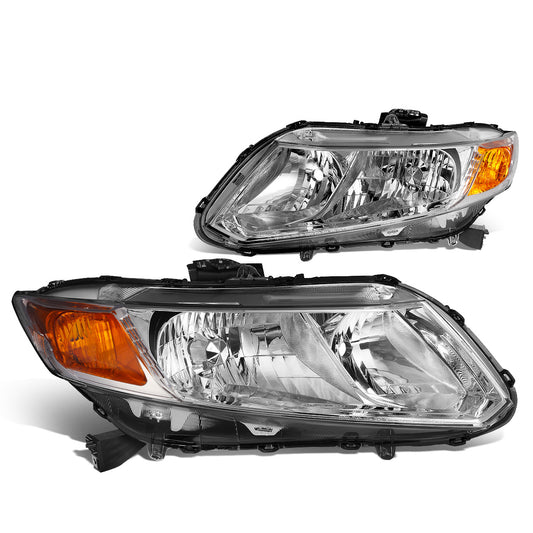 FAROS 12-15 HONDA CIVIC - 9006 LOW BEAM / 9005 HIGH BEAM - CHROME HOUSING / AMBER CORNER