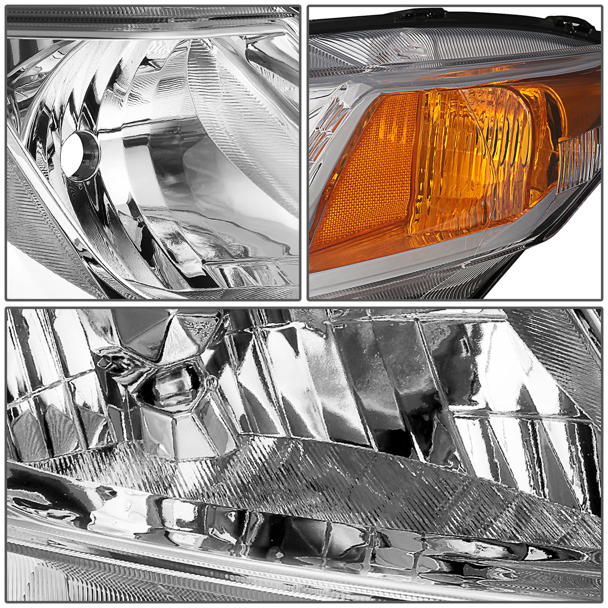 FAROS 12-15 HONDA CIVIC - 9006 LOW BEAM / 9005 HIGH BEAM - CHROME HOUSING / AMBER CORNER
