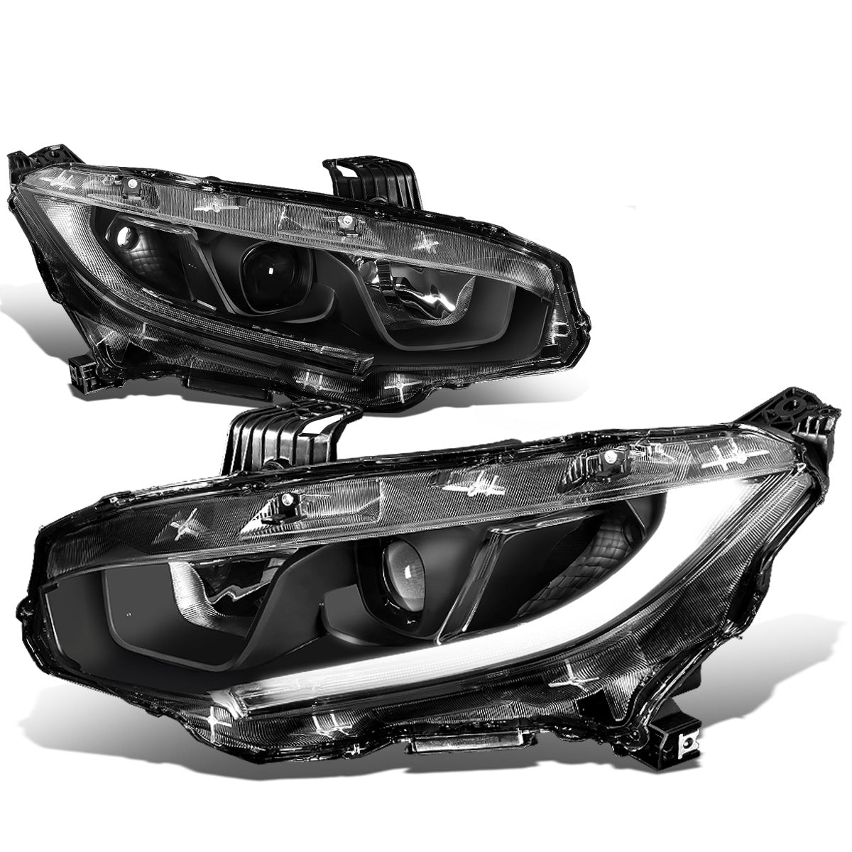 FAROS 16-18 HONDA CIVIC - H11 LOW BEAM / 9005 HIGH BEAM - BLACK HOUSING / CLEAR CORNER