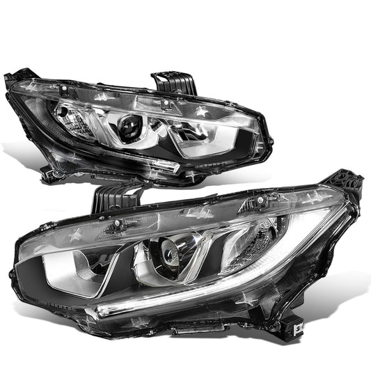 FAROS 16-18 HONDA CIVIC - H11 LOW BEAM / 9005 HIGH BEAM - CHROME HOUSING / CLEAR CORNER