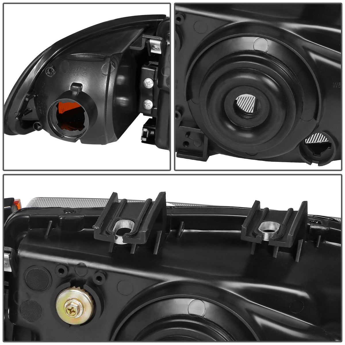 FAROS 92-95 HONDA CIVIC 2/3DR - H4 HEADLIGHT / 3946 SIGNAL - BLACK HOUSING / CLEAR CORNER