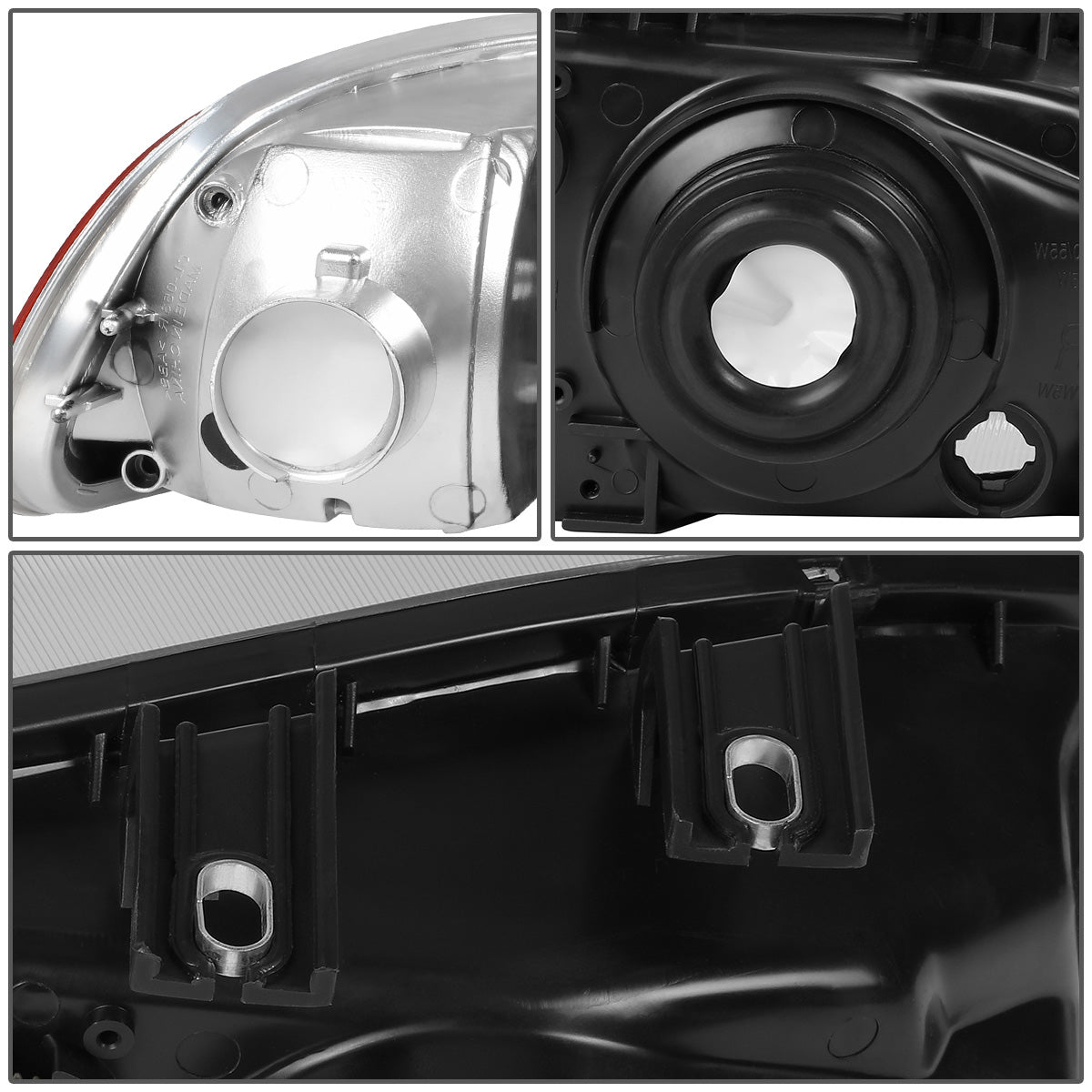 FAROS 92-95 HONDA CIVIC 2/3DR - H4 HEADLIGHT / 3946 SIGNAL - CHROME HOUSING / CLEAR CORNER