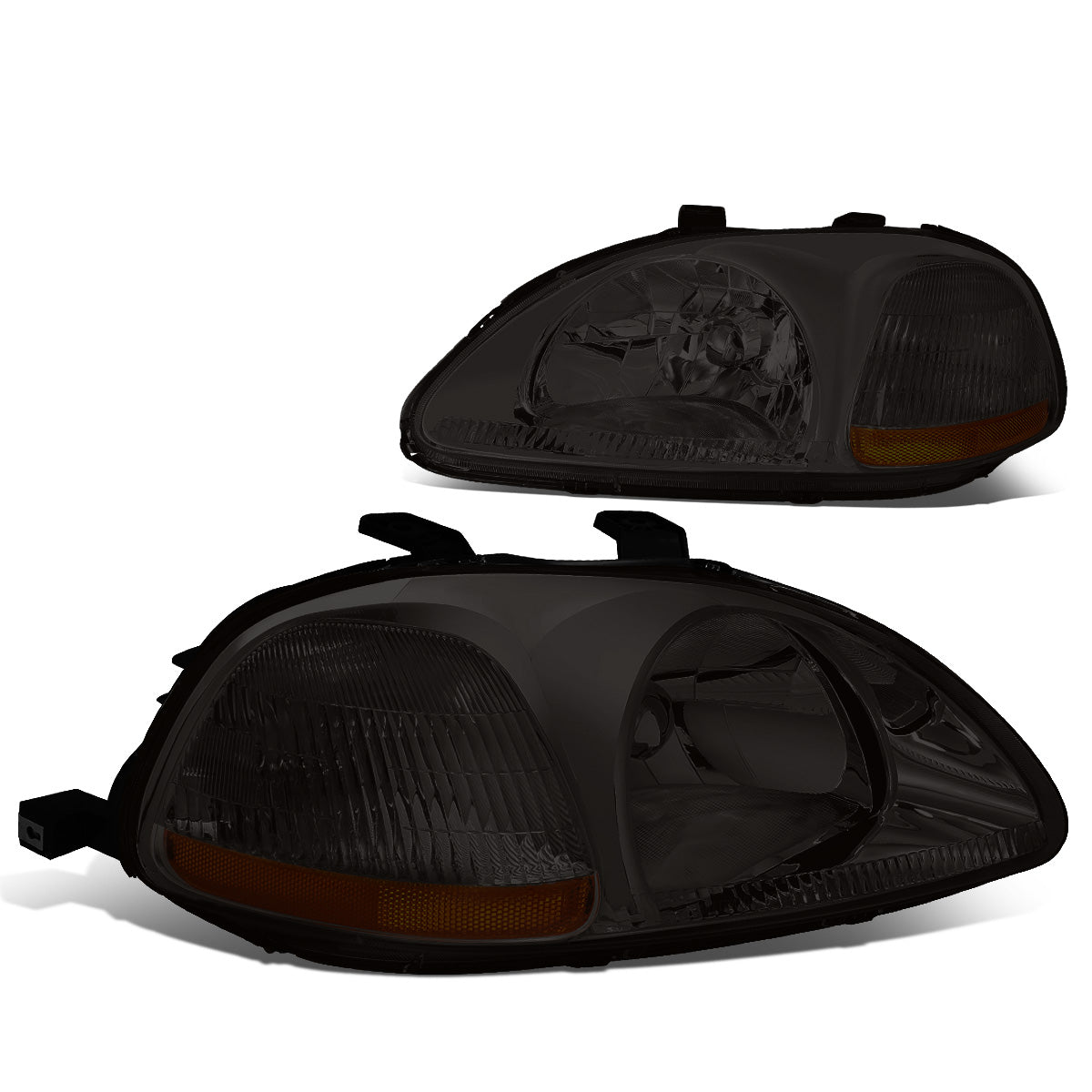 FAROS 96-98 HONDA CIVIC 2/3/4-DOOR - H4 LOW BEAM / HIGH BEAM - SMOKE HOUSING / AMBER CORNER