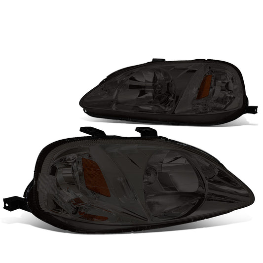 FAROS 99-00 HONDA CIVIC 2/3/4-DOOR - H4 LOW BEAM / HIGH BEAM - SMOKE HOUSING / AMBER CORNER