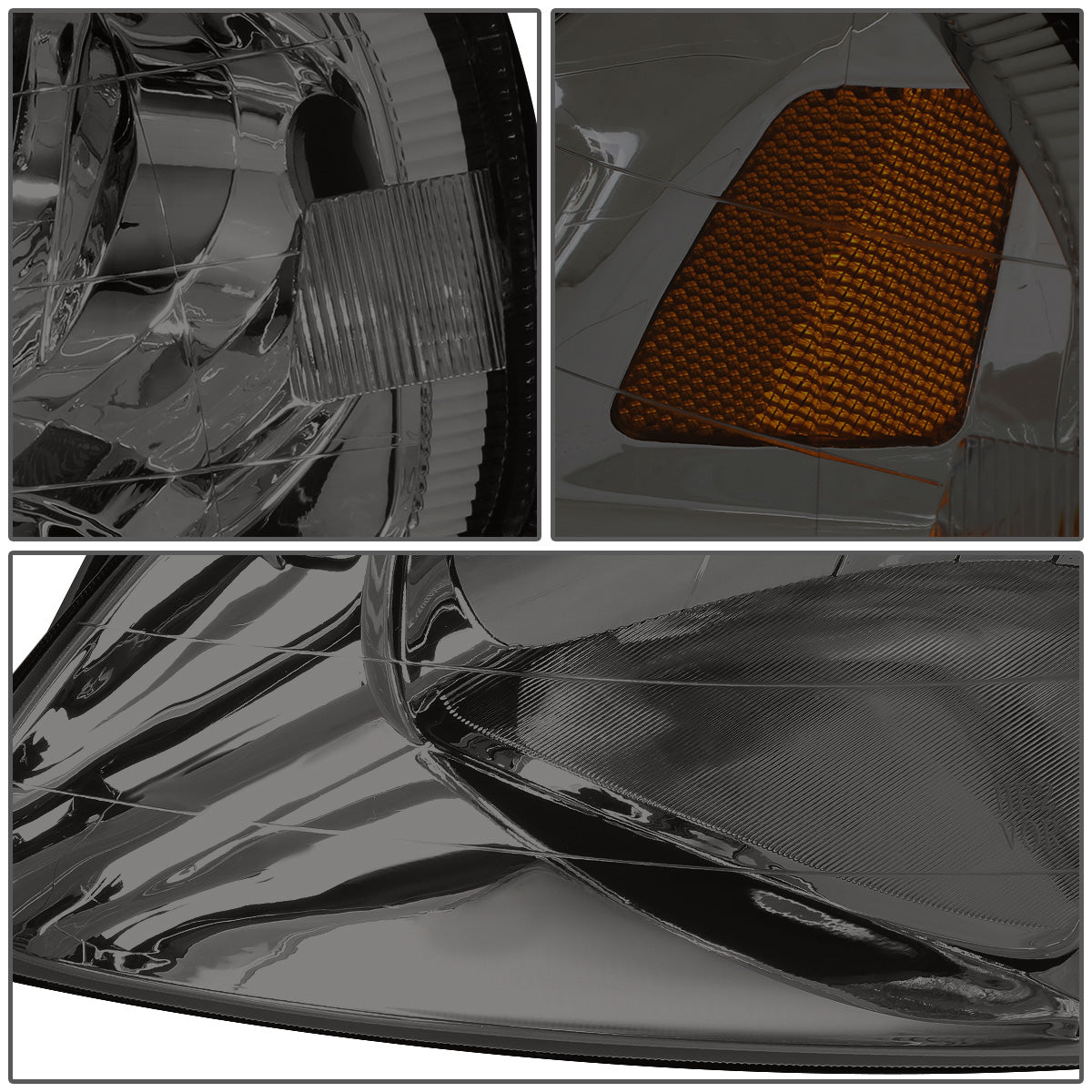 FAROS 99-00 HONDA CIVIC 2/3/4-DOOR - H4 LOW BEAM / HIGH BEAM - SMOKE HOUSING / AMBER CORNER