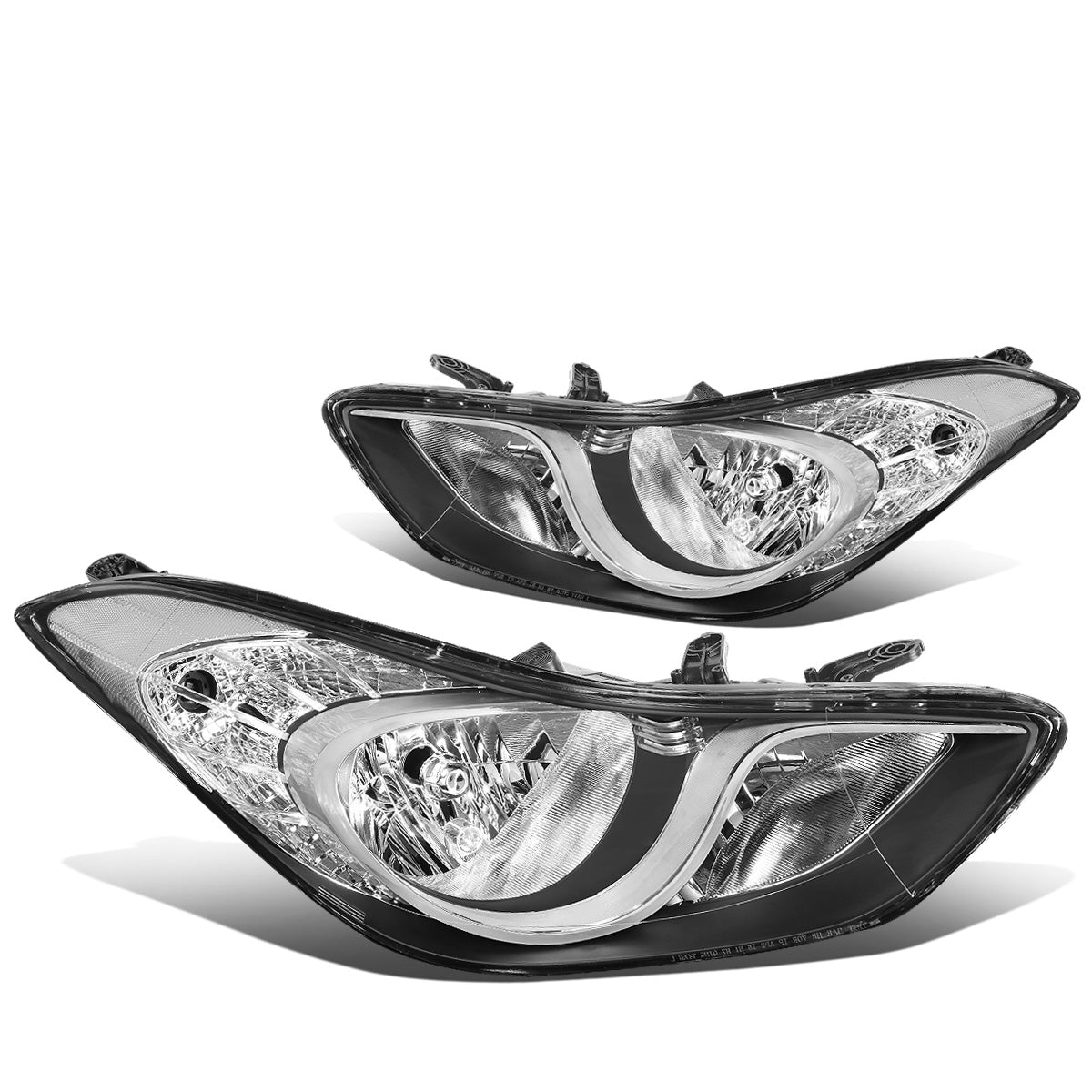 FAROS 11-13 HYUNDAI ELANTRA SEDAN - H7 LOW BEAM / H1 HIGH BEAM - BLACK HOUSING / CLEAR CORNER