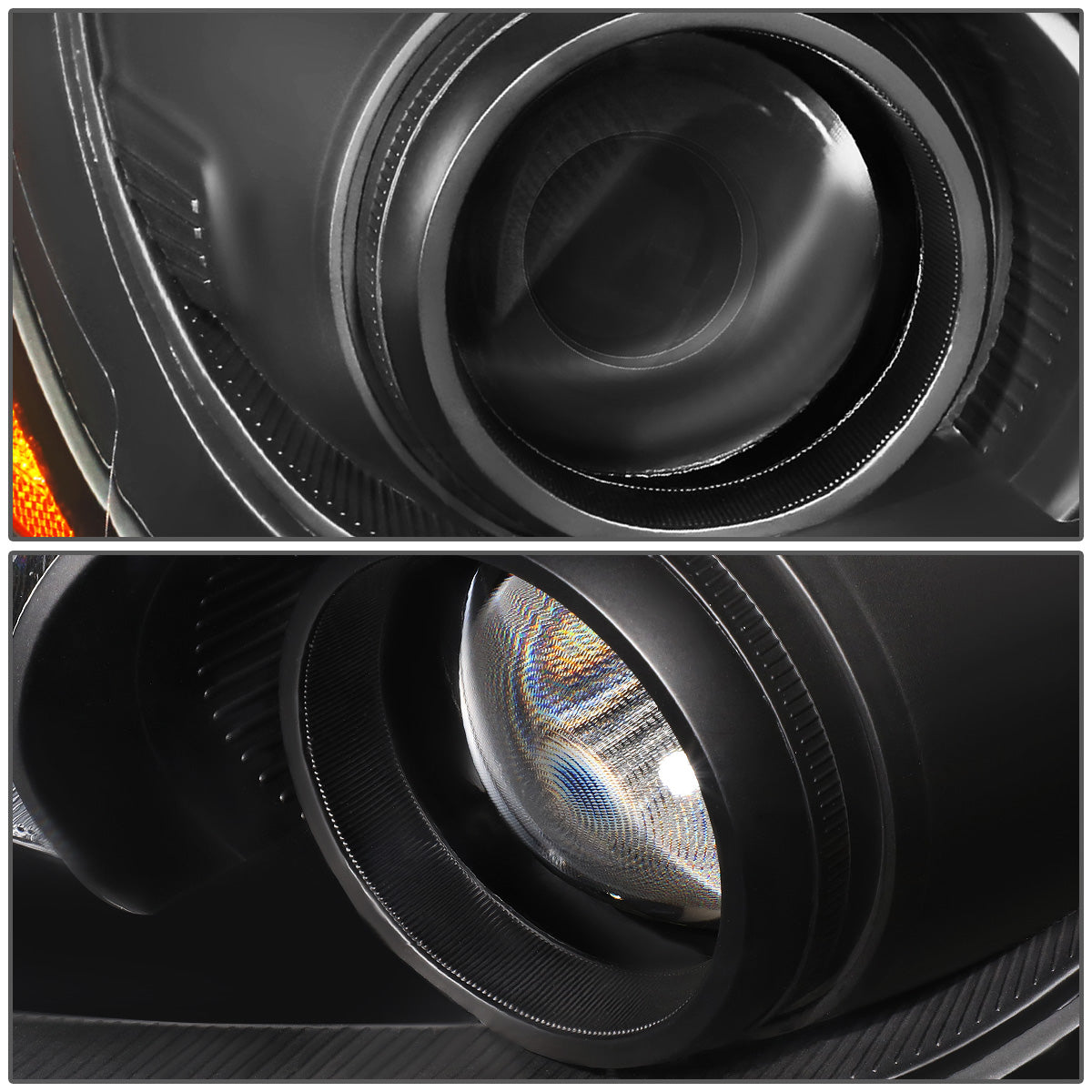 FAROS 17-18 HYUNDAI ELANTRA - PROJECTOR LOW BEAM - 9005 HIGH / H7 LOW PY21W SIGNAL - BLACK HOUSING / AMBER CORNER