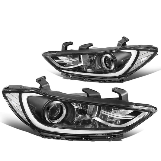 FAROS 17-18 HYUNDAI ELANTRA - PROJECTOR LOW BEAM - 9005 HIGH / H7 LOW PY21W SIGNAL - CHROME HOUSING / CLEAR CORNER