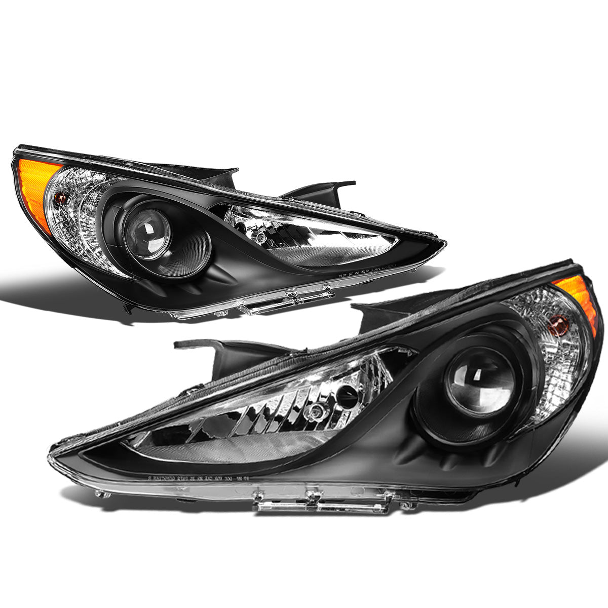 FAROS 11-14 HYUNDAI SONATA 4-DOOR - PROJECTOR - H7 LOW BEAM / HIGH BEAM - BLACK HOUSING / AMBER CORNER