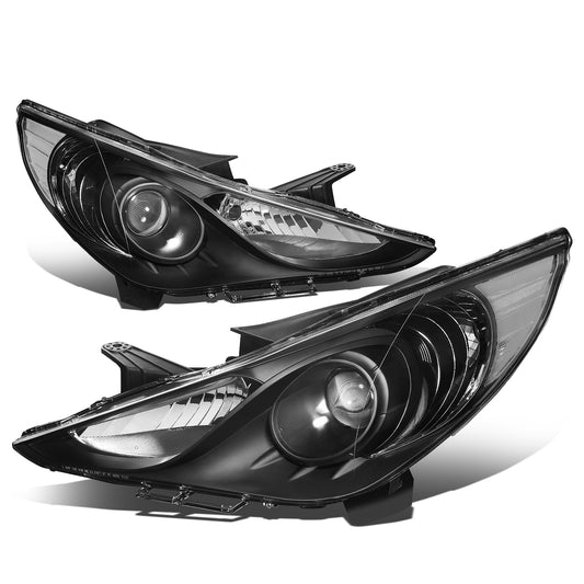 FAROS 11-14 HYUNDAI SONATA 4-DOOR - PROJECTOR - H7 LOW BEAM / HIGH BEAM - BLACK HOUSING / CLEAR CORNER