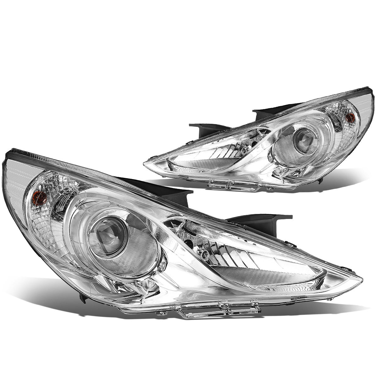 FAROS 11-14 HYUNDAI SONATA 4-DOOR - PROJECTOR - H7 LOW BEAM / HIGH BEAM - CHROME HOUSING / CLEAR CORNER