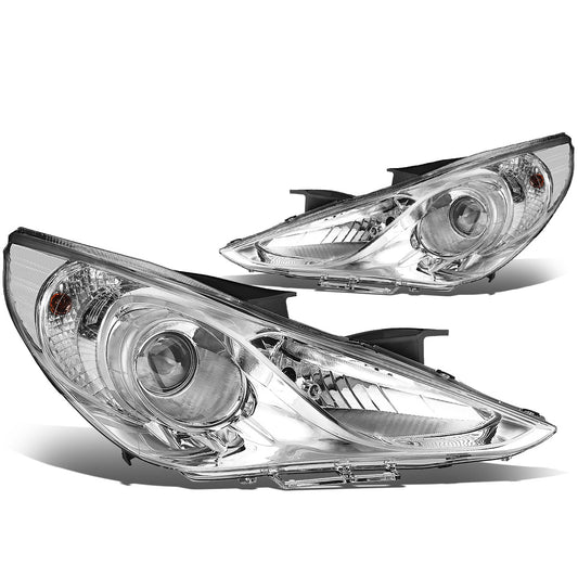 FAROS 11-14 HYUNDAI SONATA 4-DOOR - PROJECTOR - H7 LOW BEAM / HIGH BEAM - CHROME HOUSING / CLEAR CORNER