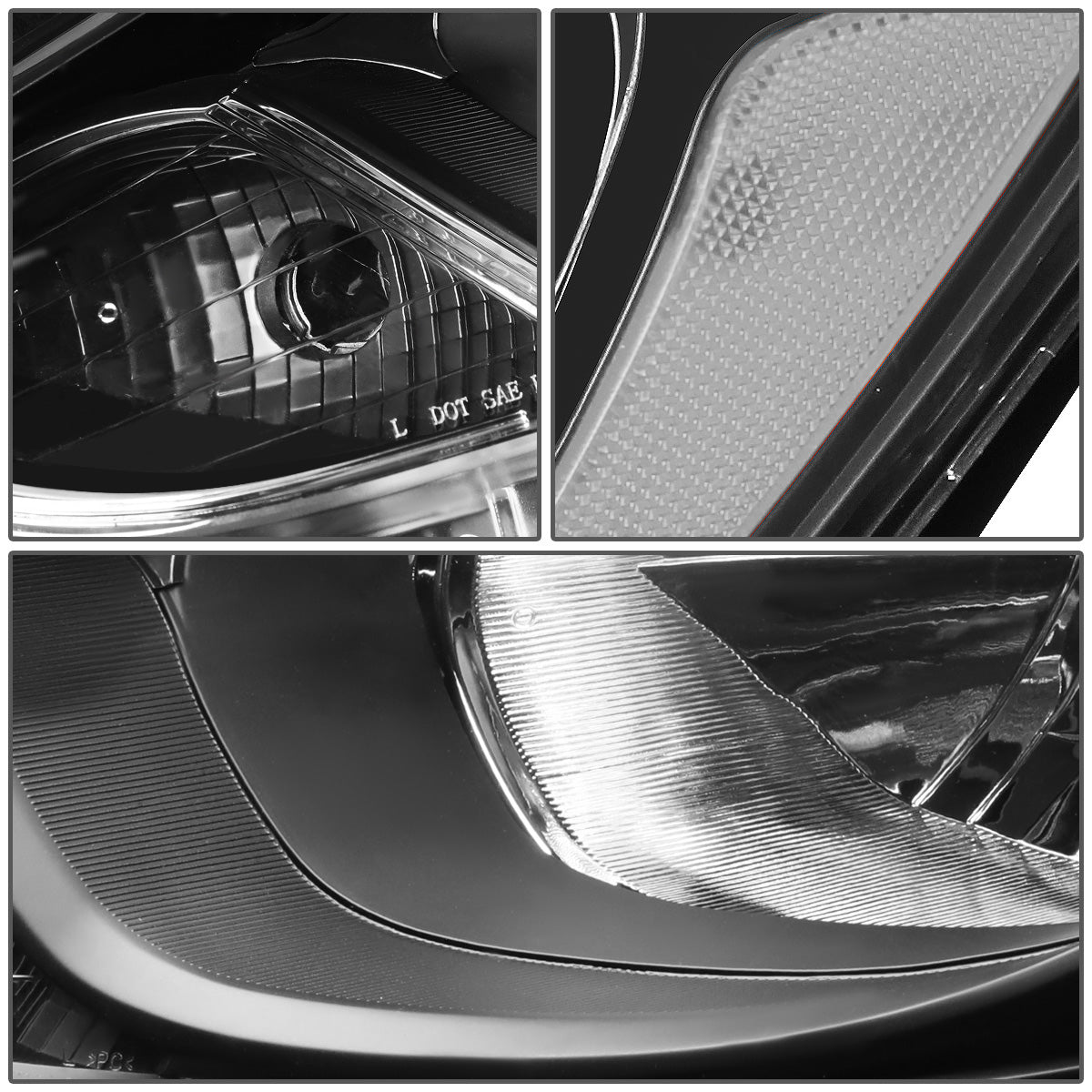 FAROS 12-14 HYUNDAI ACCENT - FITS NON PROJECTOR HEADLIGHT MODELS ONLY - H4 LOW / HIGH BEAM - BLACK HOUSING / CLEAR CORNER