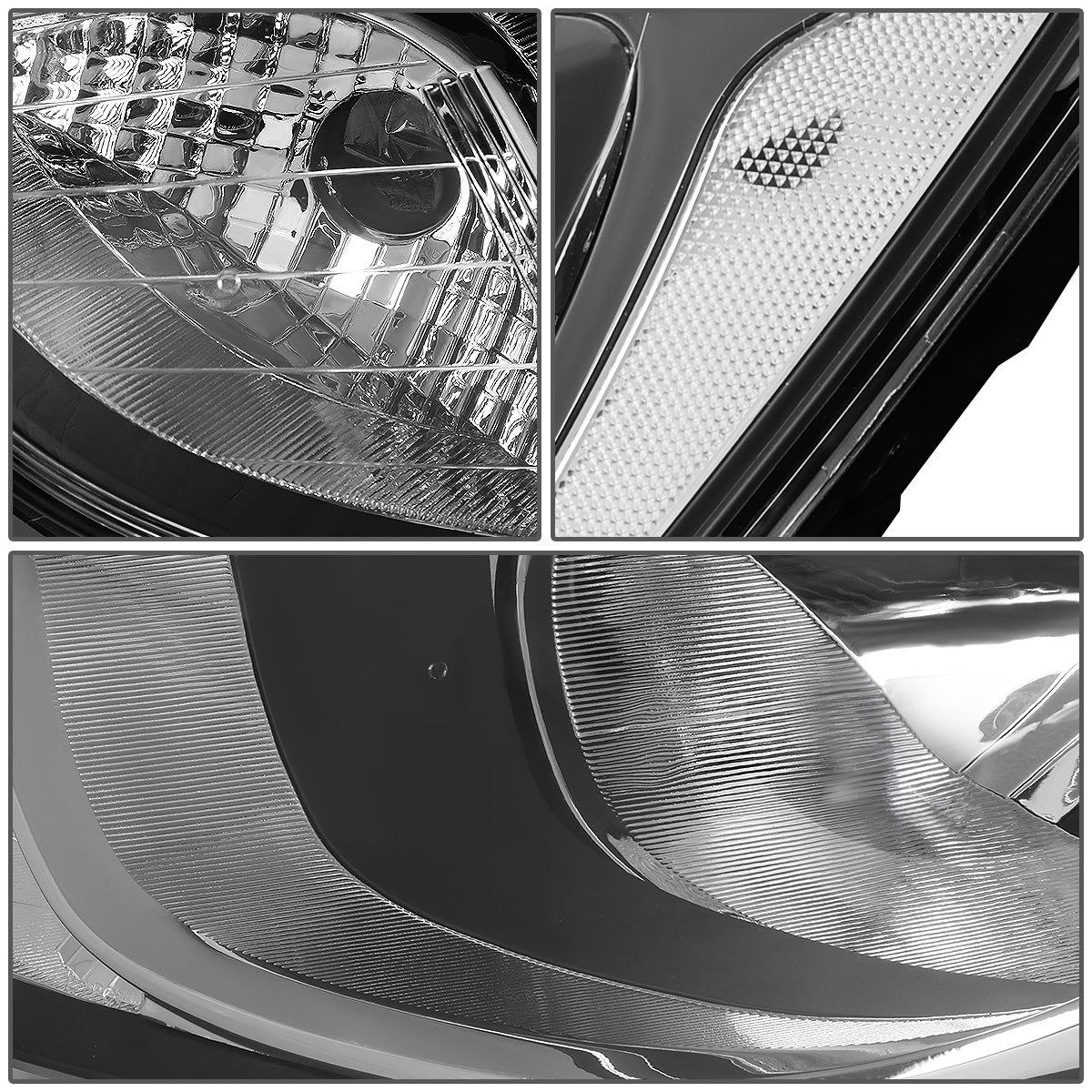 FAROS 12-14 HYUNDAI ACCENT - FITS NON PROJECTOR HEADLIGHT MODELS ONLY - H4 LOW / HIGH BEAM - CHROME HOUSING / CLEAR CORNER