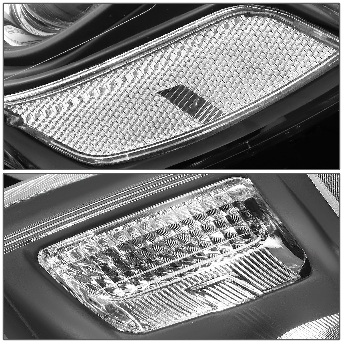 FAROS 14-16 JEEP GRAND CHEROKEE PRE FACELIFT - FITS MODELS WITH HALOGEN HEADLIGHTS ONLY - H1 LOW BEAM / 9005 HIGH BEAM - BLACK HOUSING / CLEAR CORNER