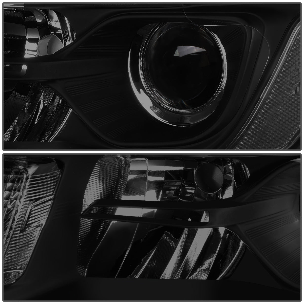 FAROS 14-16 JEEP GRAND CHEROKEE PRE FACELIFT - FITS MODELS WITH HALOGEN HEADLIGHTS ONLY - H1 LOW BEAM / 9005 HIGH BEAM - BLACK HOUSING / CLEAR CORNER / SMOKE LENS