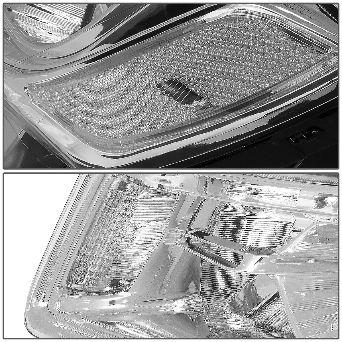 FAROS 14-16 JEEP GRAND CHEROKEE PRE FACELIFT - FITS MODELS WITH HALOGEN HEADLIGHTS ONLY - H1 LOW BEAM / 9005 HIGH BEAM - CHROME HOUSING / CLEAR CORNER