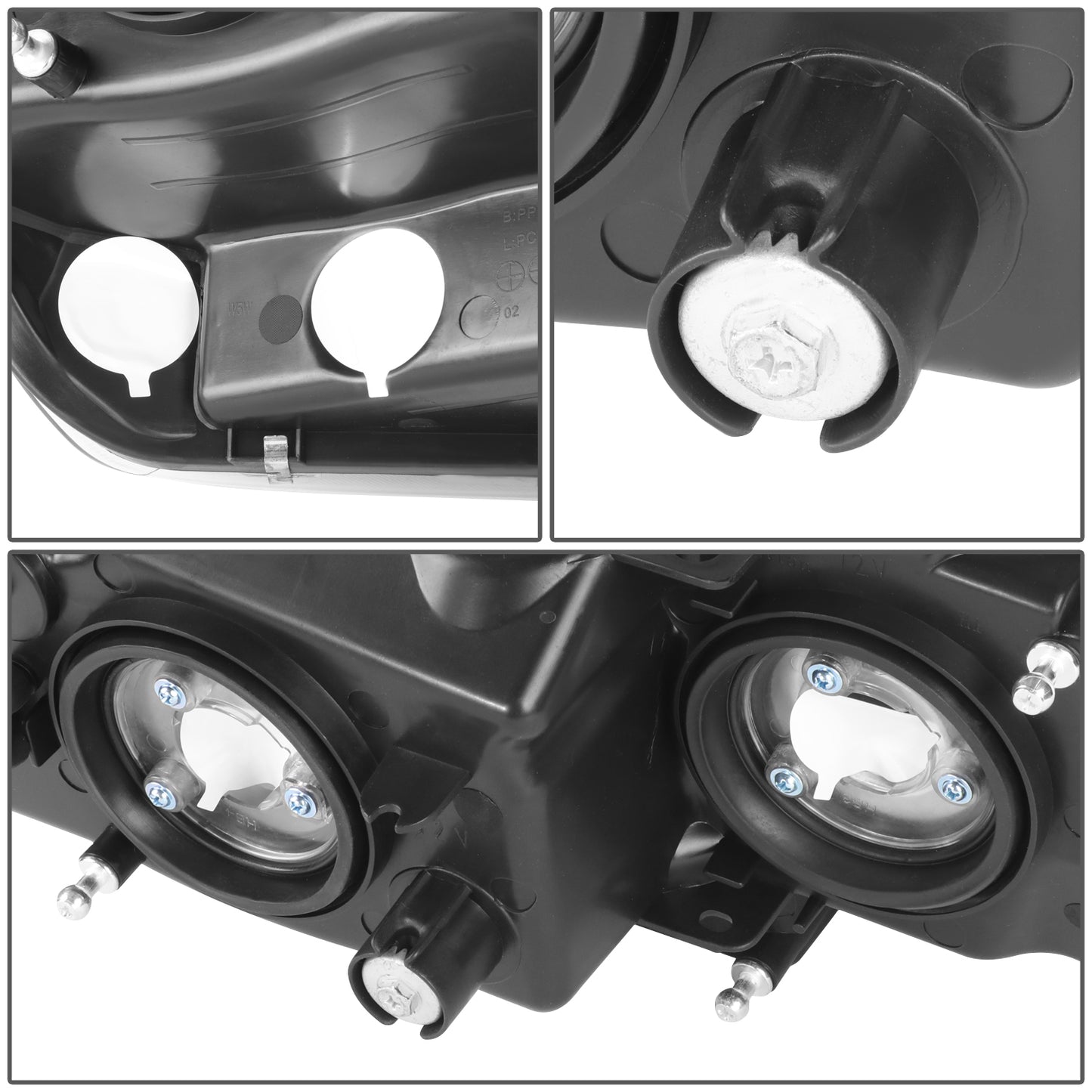 FAROS 99-04 JEEP GRAND CHEROKEE 4-DOOR - 9006 LOW BEAM / 9005 HIGH BEAM - BLACK HOUSING / AMBER CORNER