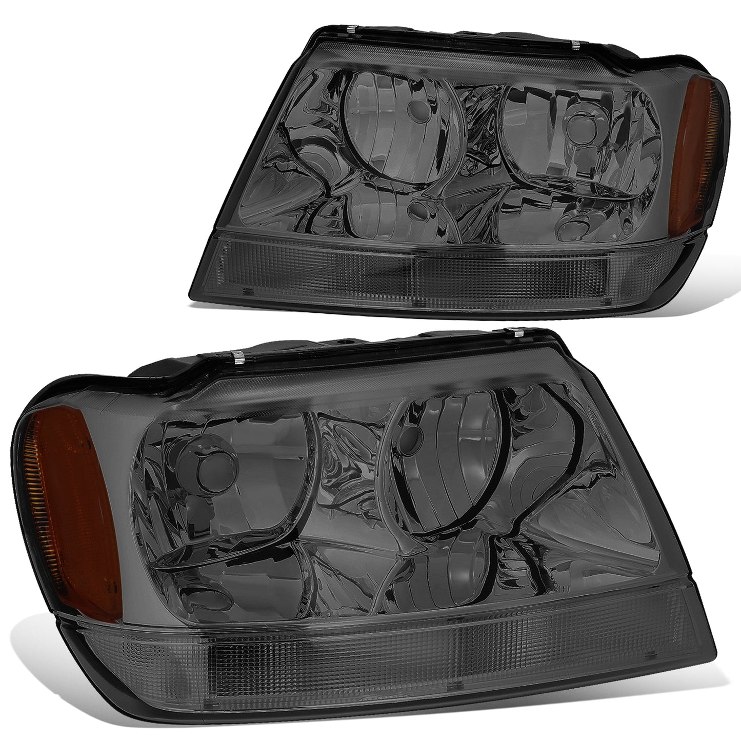 FAROS 99-04 JEEP GRAND CHEROKEE 4-DOOR - 9006 LOW BEAM / 9005 HIGH BEAM - SMOKE HOUSING / AMBER CORNER
