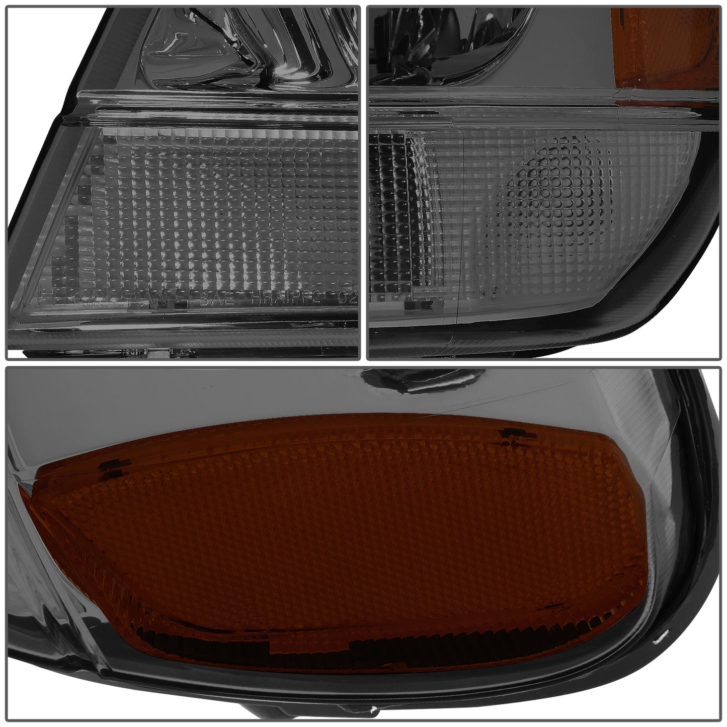 FAROS 99-04 JEEP GRAND CHEROKEE 4-DOOR - 9006 LOW BEAM / 9005 HIGH BEAM - SMOKE HOUSING / AMBER CORNER