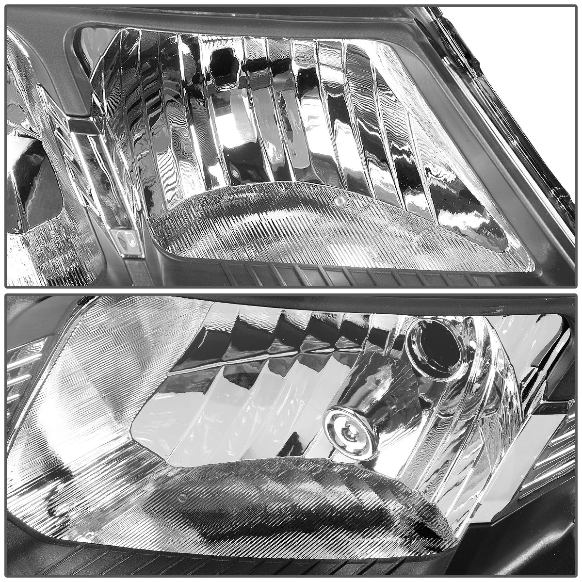 FAROS 10-13 KIA FORTE - H7 LOW BEAM / H1 HIGH BEAM - BLACK HOUSING / AMBER CORNER