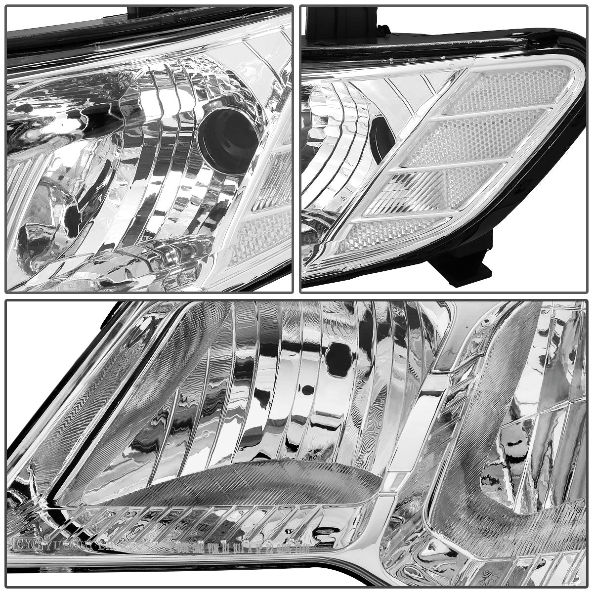 FAROS 10-13 KIA FORTE - H7 LOW BEAM / H1 HIGH BEAM - CHROME HOUSING / CLEAR CORNER