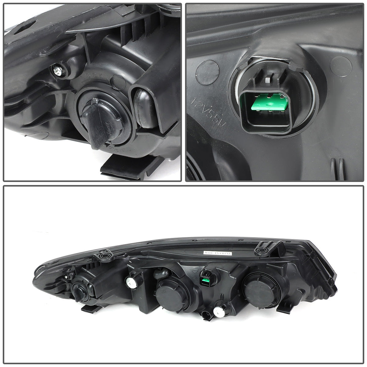 FAROS 10-13 KIA FORTE - H7 LOW BEAM / H1 HIGH BEAM - SMOKE HOUSING / CLEAR CORNER