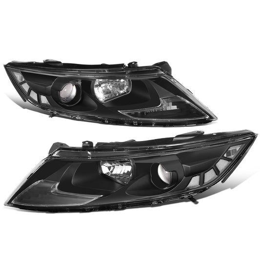 FAROS 11-13 KIA OPTIMA - FITS MODELS W/ FACTORY HALOGEN HEADLIGHTS - OE STYLE - PROJECTOR - H11B LOW BEAM / H1 HIGH BEAM - BLACK HOUSING / CLEAR CORNER