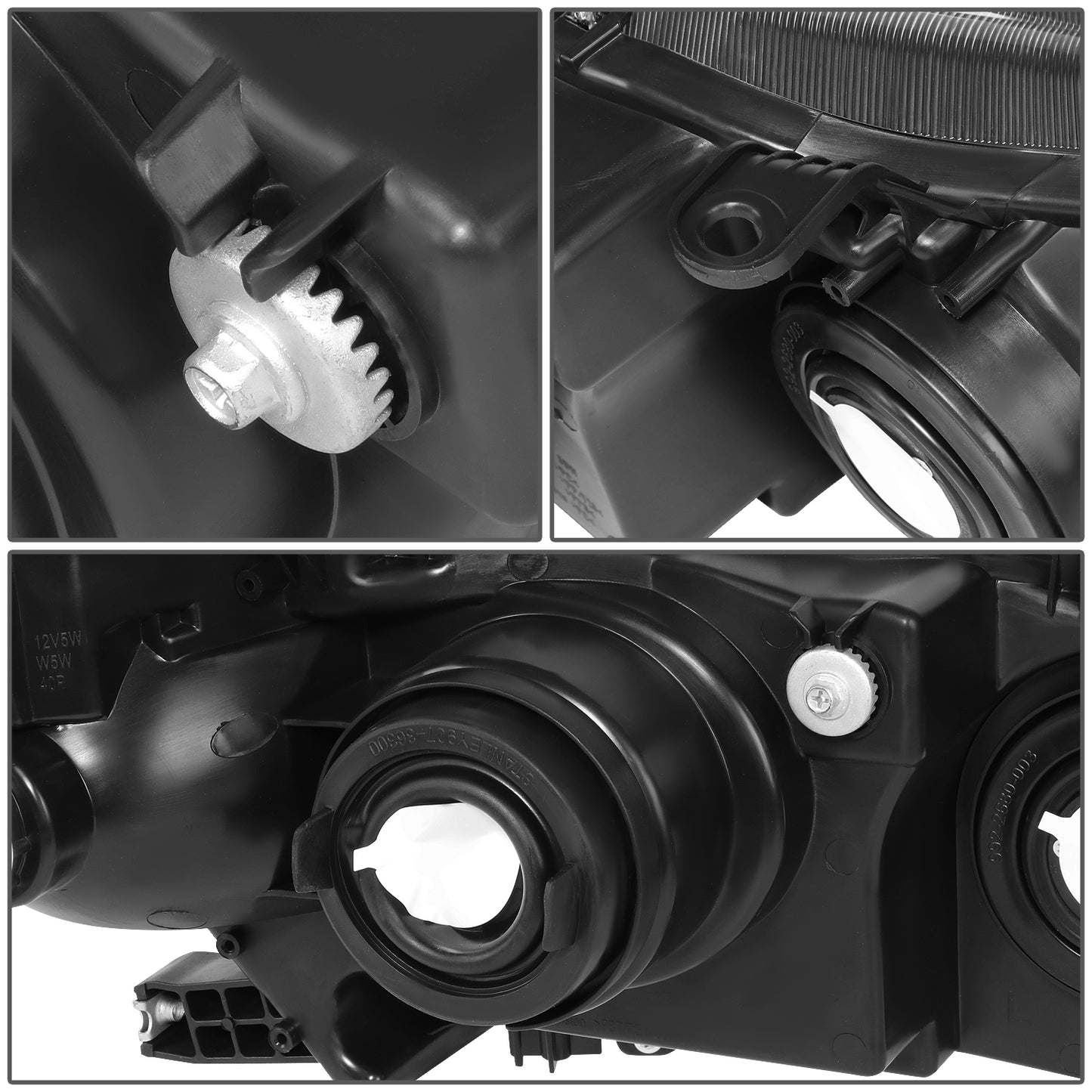 FAROS 07-09 LEXUS ES350 - FITS MODELS W/ FACTORY HALOGEN HEADLIGHTS ONLY - OEM STYLE - H7 LOW BEAM / 9005 HIGH BEAM / 7440A SIGNAL / 168 MARKER - BLACK HOUSING / CLEAR CORNER