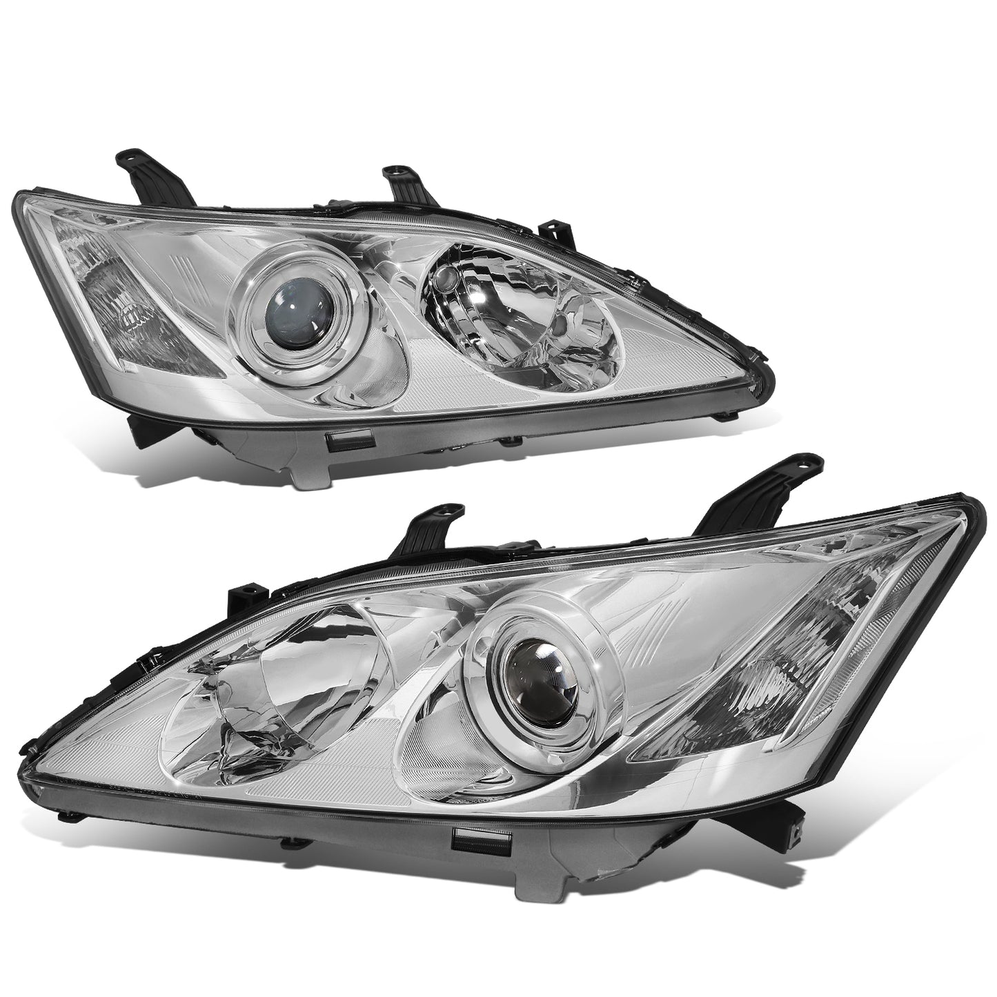 FAROS 07-09 LEXUS ES350 - FITS MODELS W/ FACTORY HALOGEN HEADLIGHTS ONLY - OEM STYLE - H7 LOW BEAM / 9005 HIGH BEAM / 7440A SIGNAL / 168 MARKER - CHROME HOUSING / CLEAR CORNER