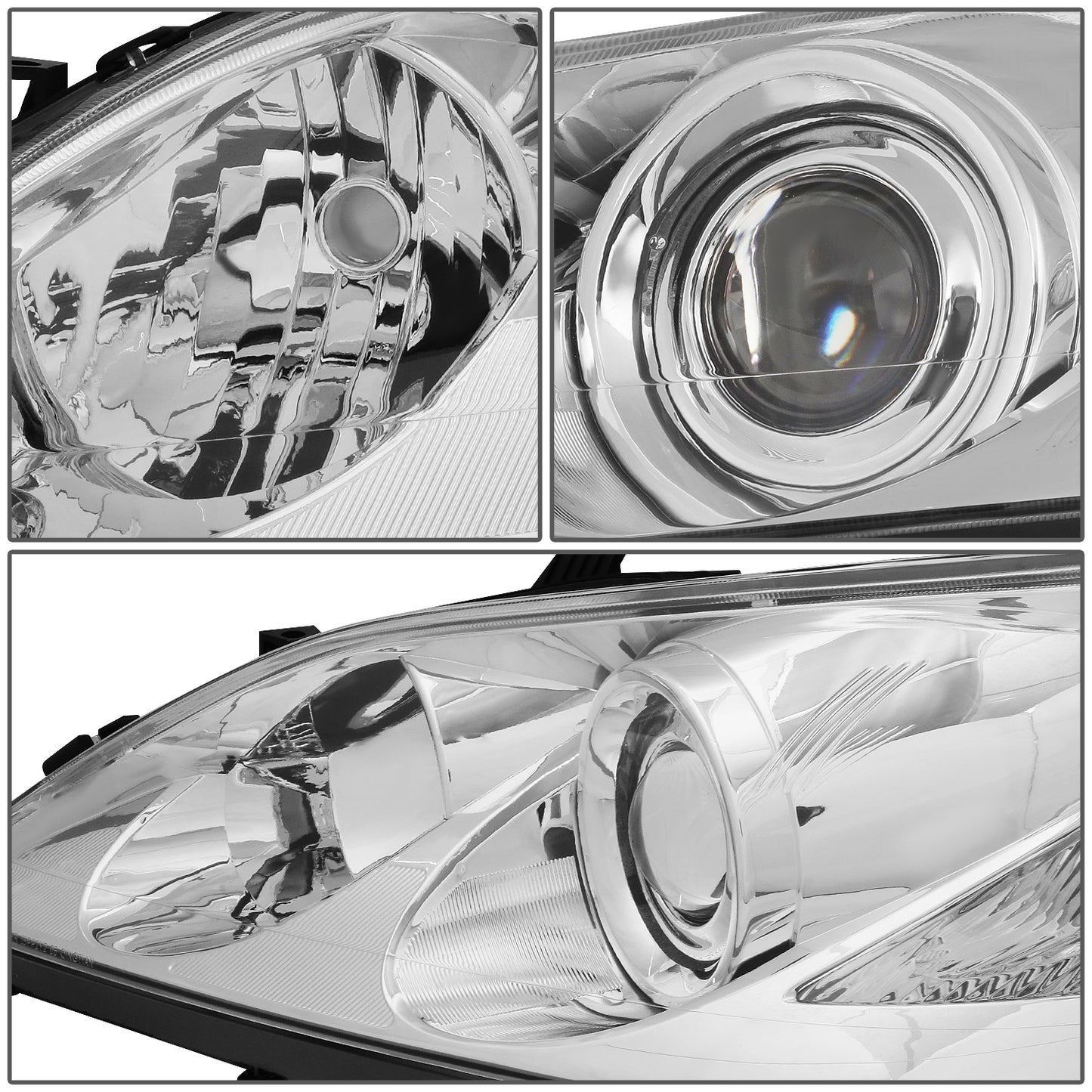FAROS 07-09 LEXUS ES350 - FITS MODELS W/ FACTORY HALOGEN HEADLIGHTS ONLY - OEM STYLE - H7 LOW BEAM / 9005 HIGH BEAM / 7440A SIGNAL / 168 MARKER - CHROME HOUSING / CLEAR CORNER