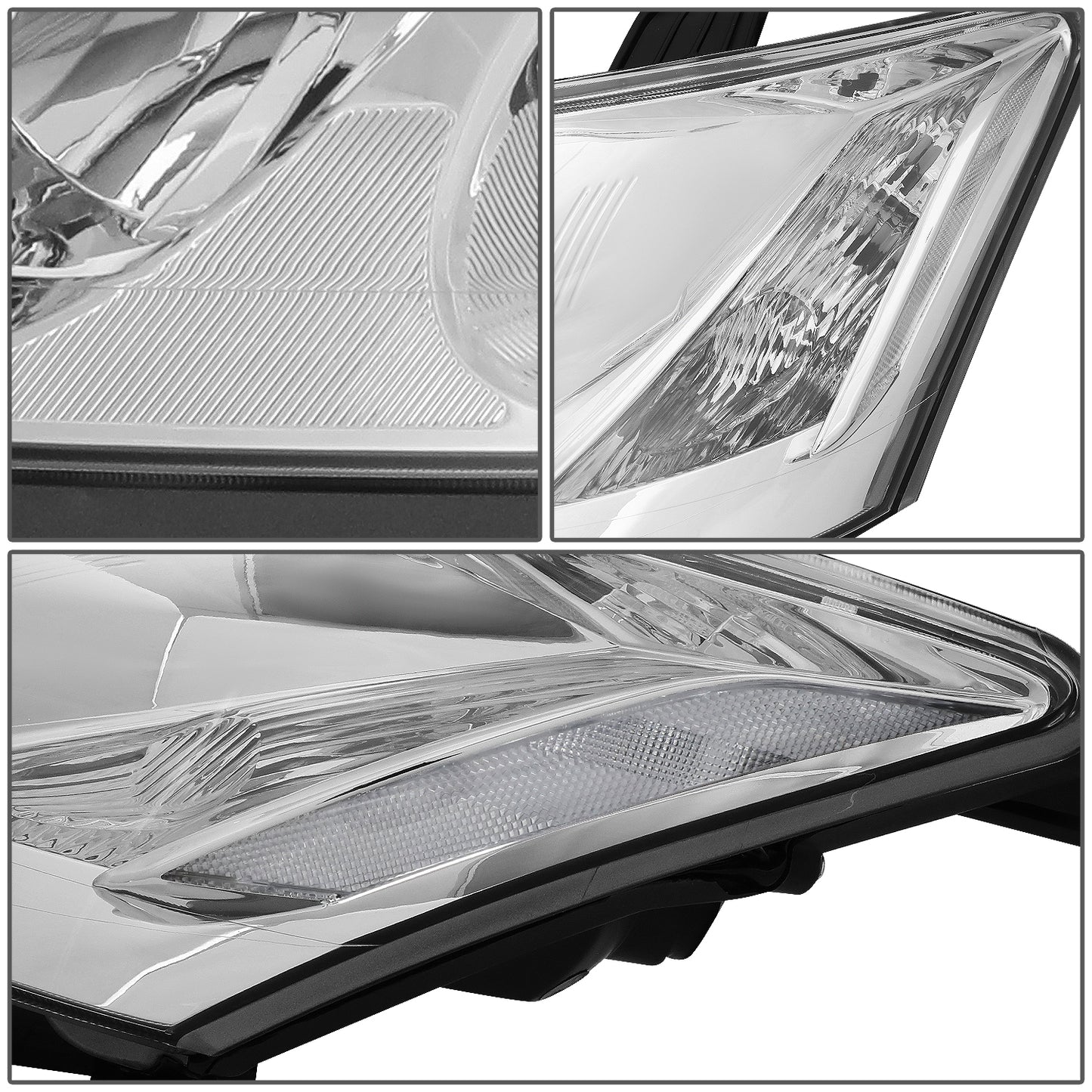 FAROS 07-09 LEXUS ES350 - FITS MODELS W/ FACTORY HALOGEN HEADLIGHTS ONLY - OEM STYLE - H7 LOW BEAM / 9005 HIGH BEAM / 7440A SIGNAL / 168 MARKER - CHROME HOUSING / CLEAR CORNER