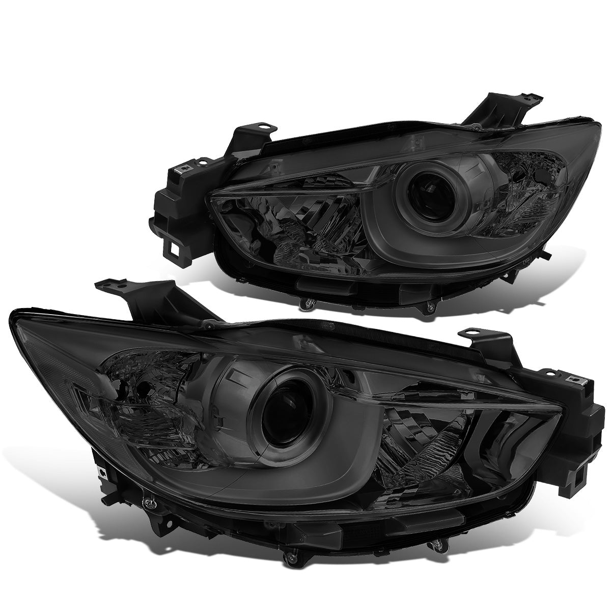 FAROS 13-16 MAZDA CX-5 - FITS MODELS WITH HALOGEN HEADLIGHTS - PROJECTOR LOW BEAM - 9005 HIGH / H11 LOW BEAM - SMOKE HOUSING / CLEAR CORNER