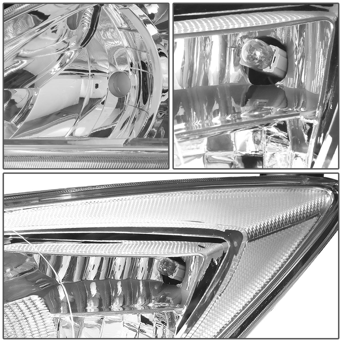 FAROS 10-13 MAZDA 3 4-DOOR - ONLY FITS MODELS WITH HALOGEN HEADLIGHTS - PROJECTOR - H11 LOW BEAM / 9005 HIGH BEAM - CHROME HOUSING / CLEAR CORNER