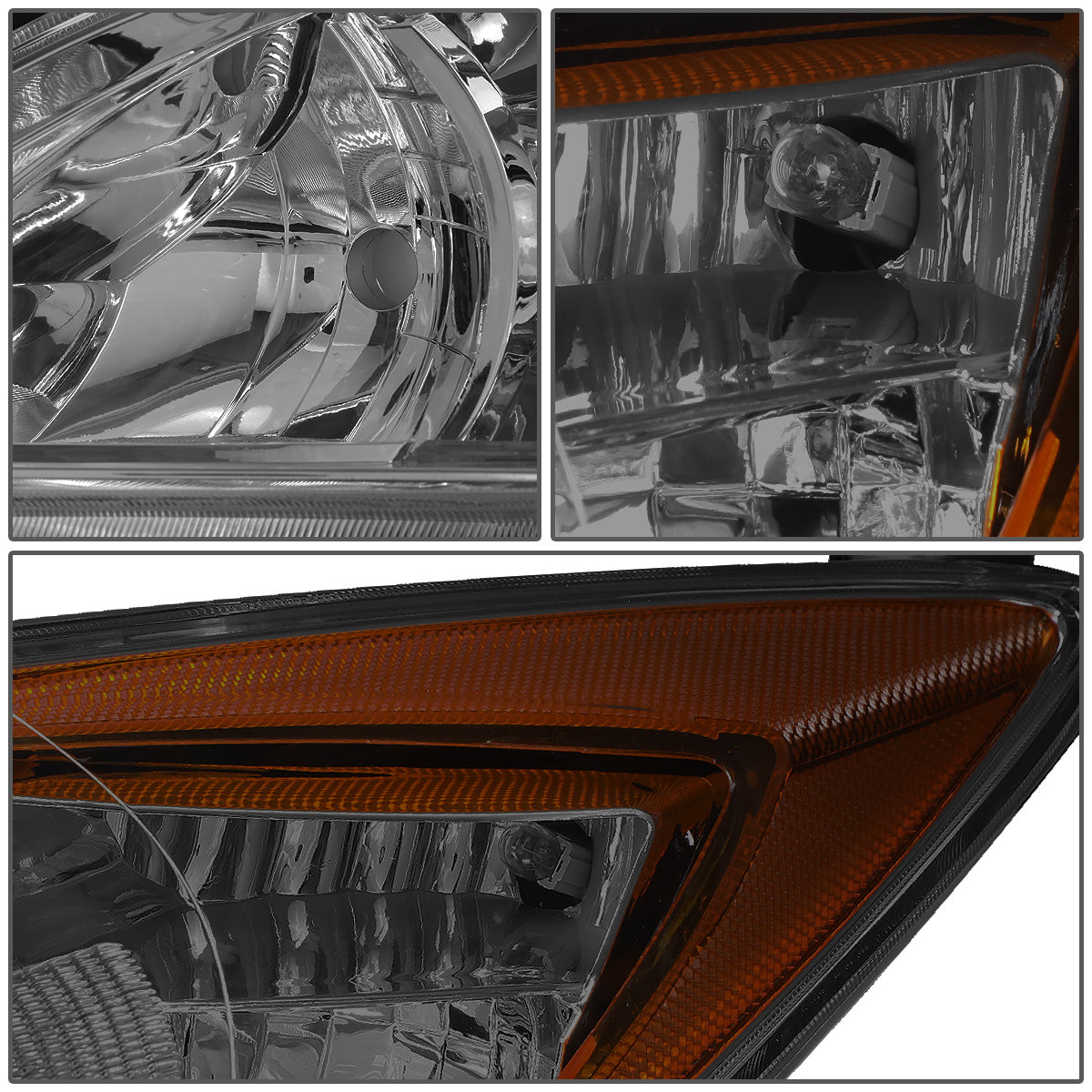 FAROS 10-13 MAZDA 3 4-DOOR - ONLY FITS MODELS WITH HALOGEN HEADLIGHTS - PROJECTOR - H11 LOW BEAM / 9005 HIGH BEAM - SMOKE HOUSING / AMBER CORNER