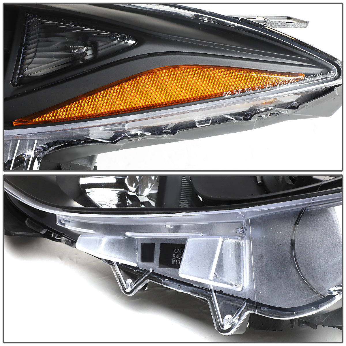 FAROS 14-16 MAZDA 3 4-DOOR - PROJECTOR - H11 LOW BEAM / 9005 HIGH BEAM - BLACK HOUSING / AMBER CORNER
