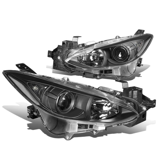 FAROS 14-16 MAZDA 3 4-DOOR - PROJECTOR - H11 LOW BEAM / 9005 HIGH BEAM - BLACK HOUSING / CLEAR CORNER