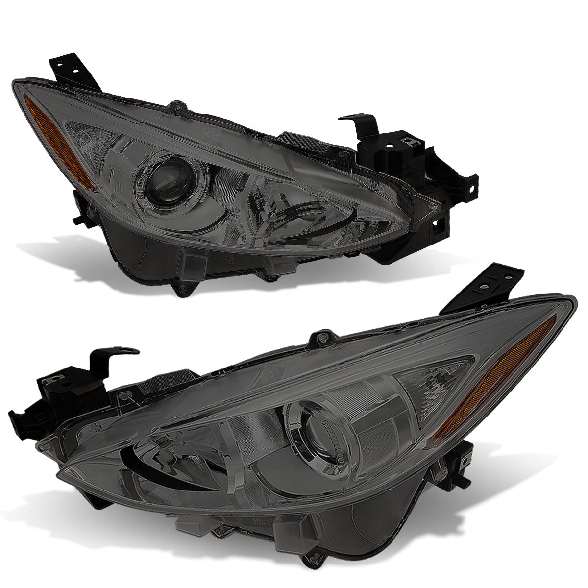 FAROS 14-16 MAZDA 3 4-DOOR - PROJECTOR - H11 LOW BEAM / 9005 HIGH BEAM - SMOKE HOUSING / AMBER CORNER