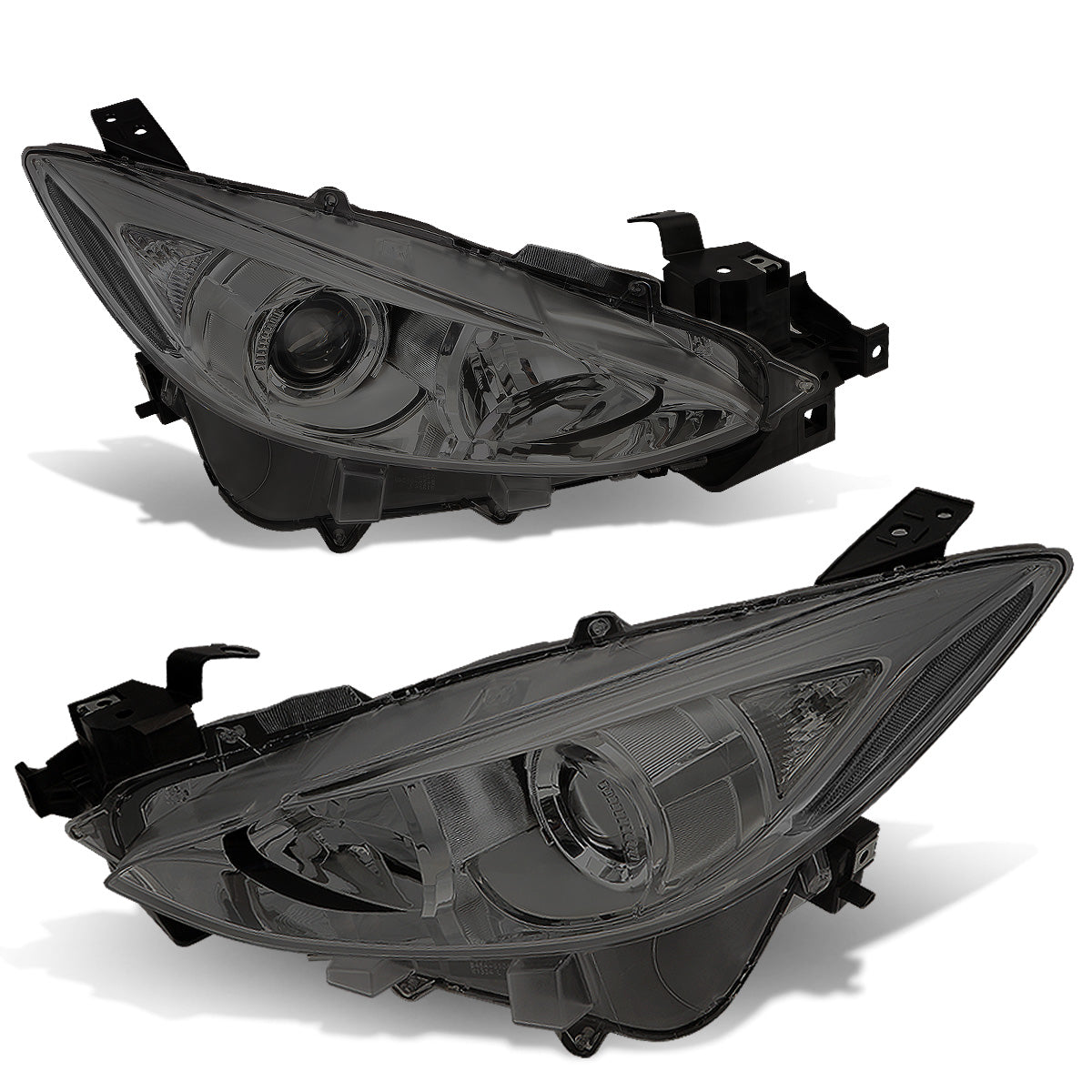 FAROS 14-16 MAZDA 3 4-DOOR - PROJECTOR - H11 LOW BEAM / 9005 HIGH BEAM - SMOKE HOUSING / CLEAR CORNER