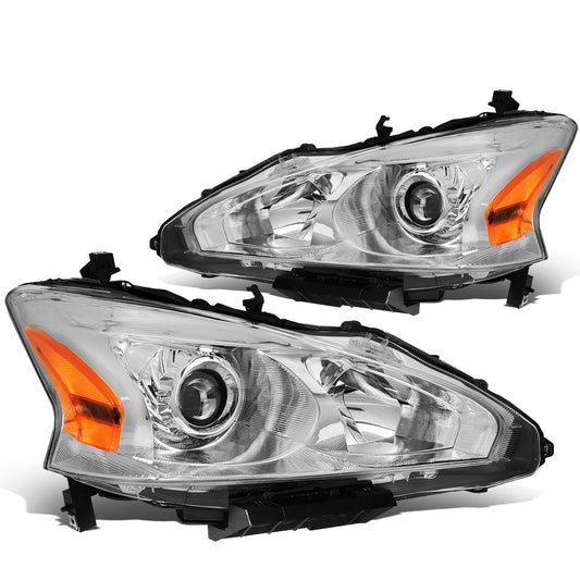 FAROS 13-15 NISSAN ALTIMA - H11 LOW BEAM / H9 HIGH BEAM - CHROME HOUSING / AMBER CORNER