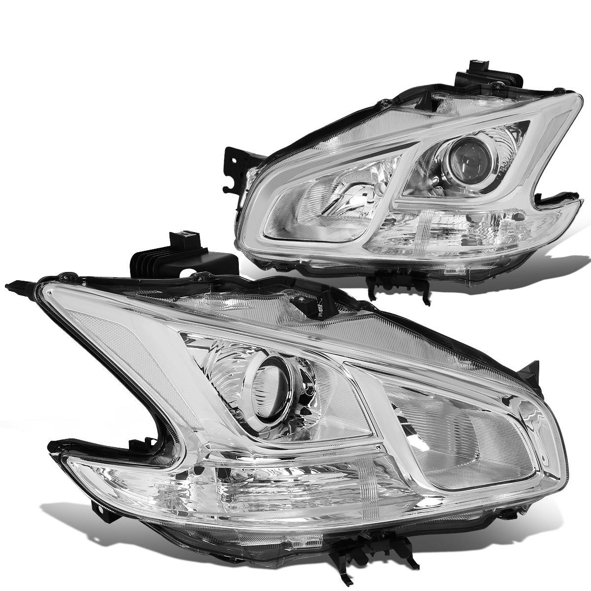 FAROS 09-14 NISSAN MAXIMA W/ HALOGEN HEADLIGHTS - PROJECTOR - 9005 HIGH BEAM / H11 LOW BEAM - CHROME HOUSING / CLEAR CORNER
