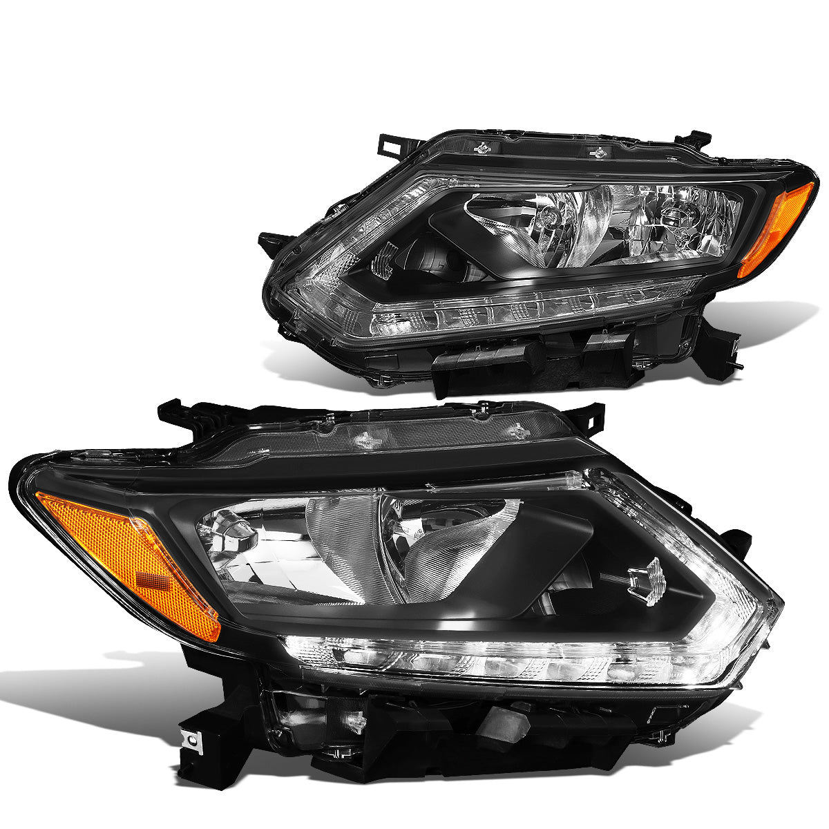 FAROS 14-16 NISSAN ROGUE - ONLY FITS MODELS W/ HALOGEN HEADLIGHTS - H11 LOW BEAM / H9 HIGH BEAM - BLACK HOUSING / AMBER CORNER