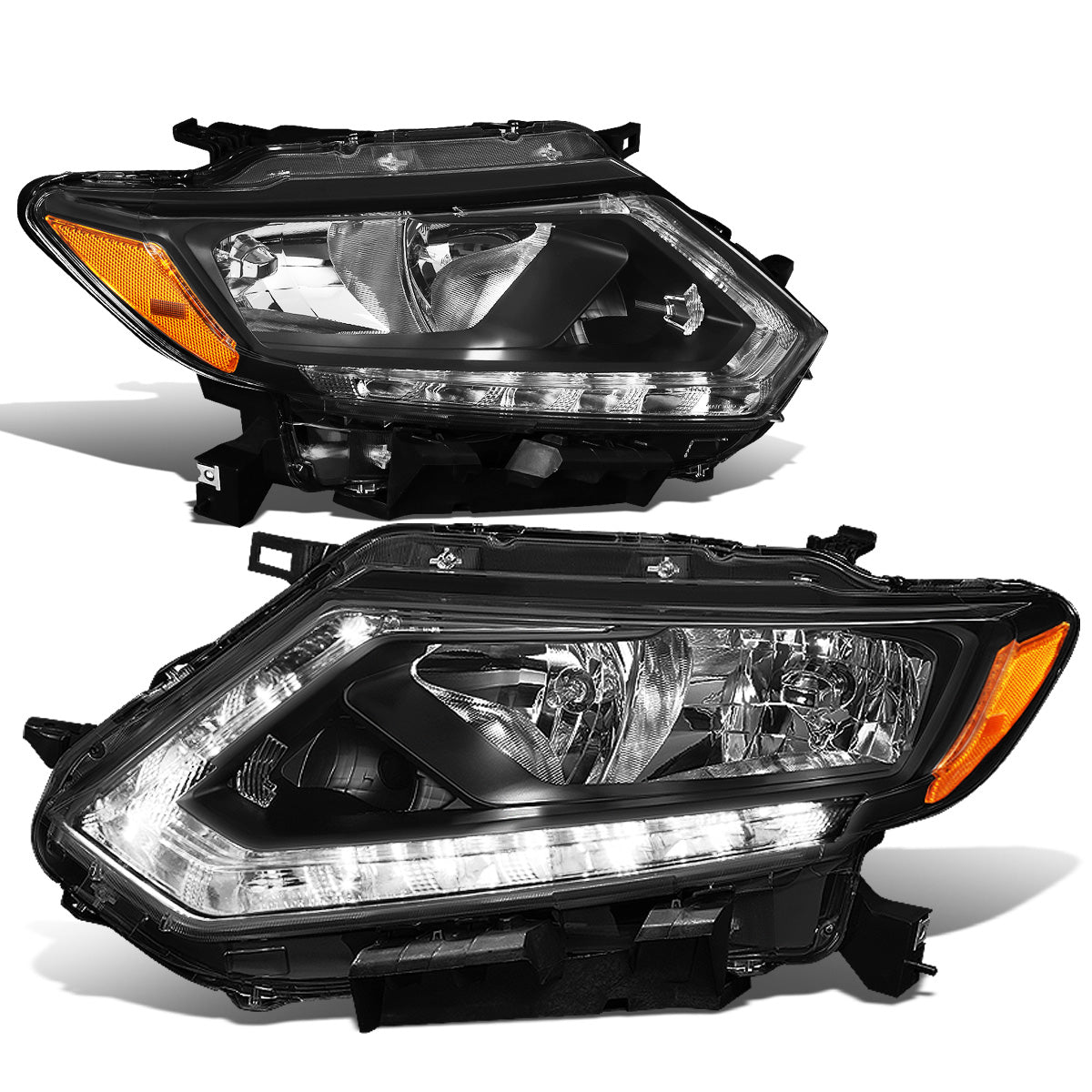 FAROS 14-16 NISSAN ROGUE - ONLY FITS MODELS W/ HALOGEN HEADLIGHTS - H11 LOW BEAM / H9 HIGH BEAM - BLACK HOUSING / AMBER CORNER