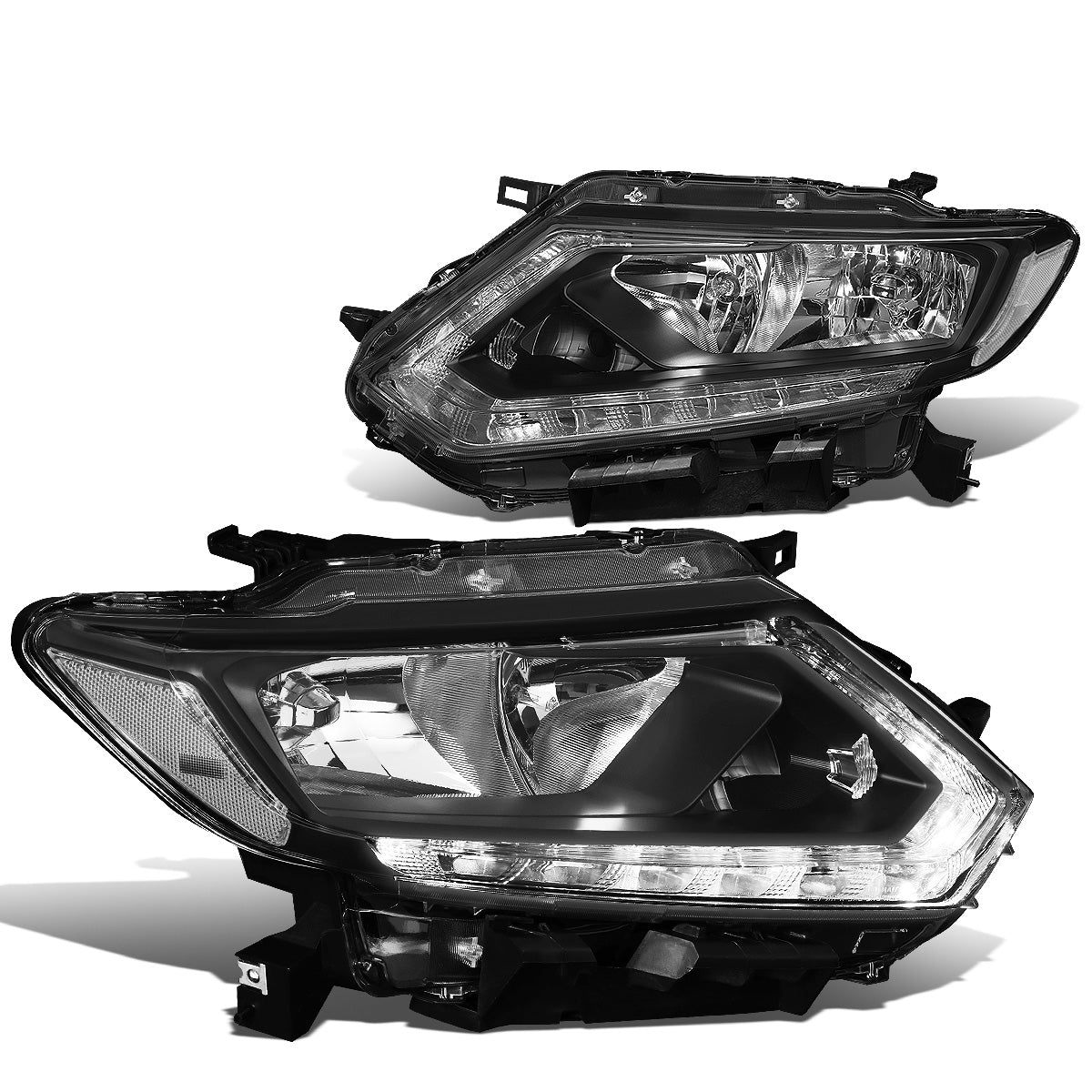 FAROS 14-16 NISSAN ROGUE - ONLY FITS MODELS W/ HALOGEN HEADLIGHTS - H11 LOW BEAM / H9 HIGH BEAM - BLACK HOUSING / CLEAR CORNER