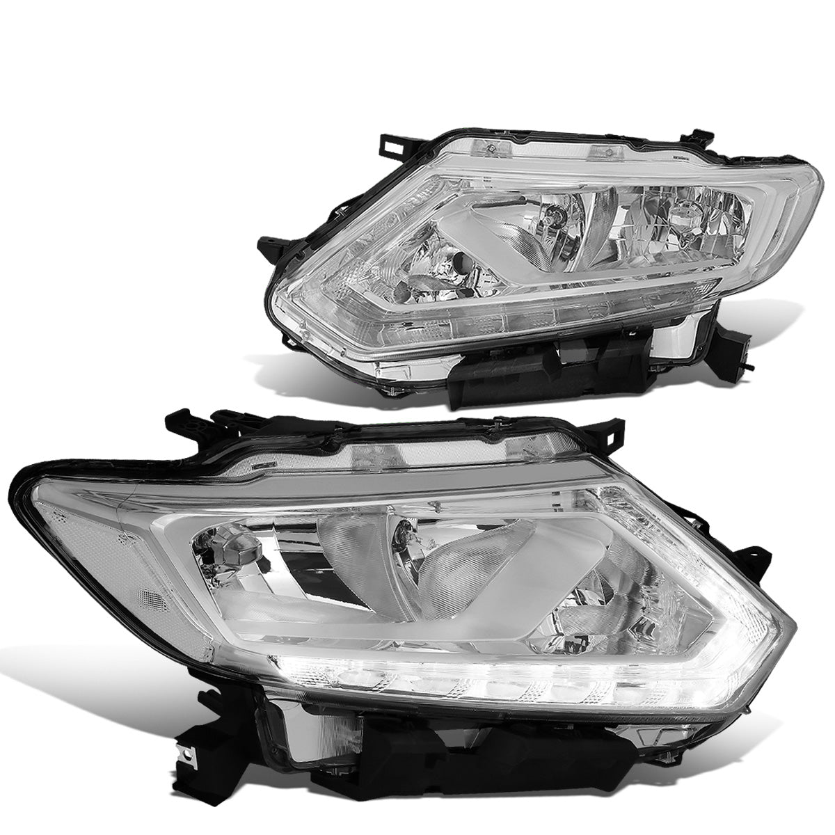 FAROS 14-16 NISSAN ROGUE - ONLY FITS MODELS W/ HALOGEN HEADLIGHTS - H11 LOW BEAM / H9 HIGH BEAM - CHROME HOUSING / CLEAR CORNER