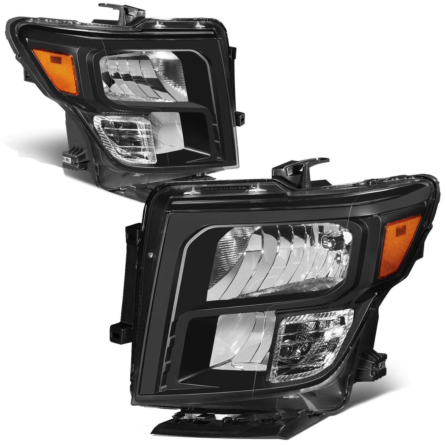 FAROS 17-22 NISSAN TITAN / 16-22 NISSAN TITAN XD - FITS MODELS W/ HALOGEN HEADLIGHTS ONLY - OE STYLE - H11 LOW BEAM / 9005 HIGH BEAM / 2825 SIDE MARKER / 7444NA TURN SIGNAL - BLACK HOUSING / AMBER CORNER