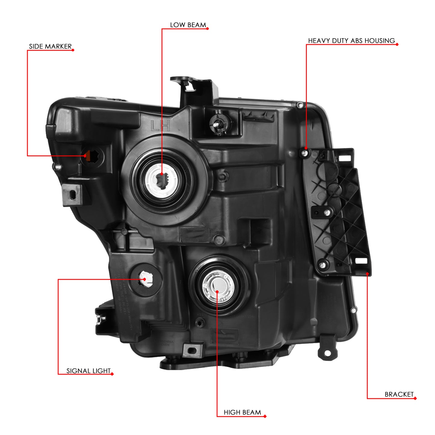 FAROS 17-22 NISSAN TITAN / 16-22 NISSAN TITAN XD - FITS MODELS W/ HALOGEN HEADLIGHTS ONLY - OE STYLE - H11 LOW BEAM / 9005 HIGH BEAM / 2825 SIDE MARKER / 7444NA TURN SIGNAL - BLACK HOUSING / AMBER CORNER