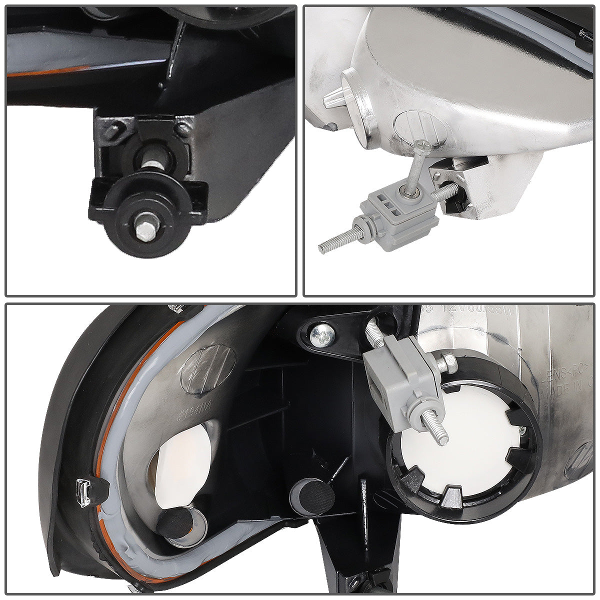 FAROS 99-05 PONTIAC GRAND AM - 9007 HIGH BEAM / LOW BEAM - CHROME HOUSING / AMBER CORNER