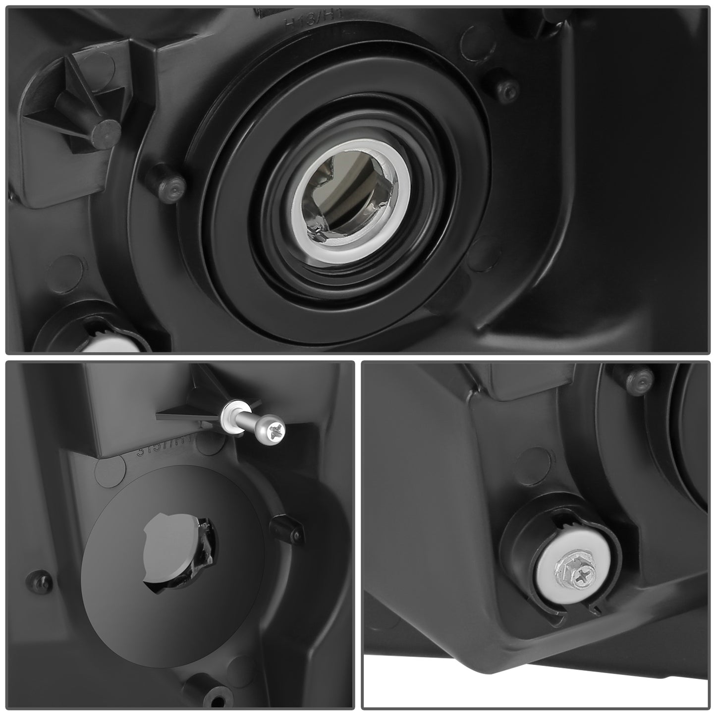 FAROS 06-08 DODGE RAM 1500 / 06-09 DODGE RAM 2500 , 3500 - FITS MODELS W/ HALOGEN HEADLAMPS ONLY - H13 LOW BEAM / HIGH BEAM - SMOKE LENS / CLEAR CORNER